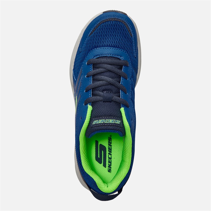 SKECHERS Boys Microspec Tread Cybrex Trainers Blue/Navy
