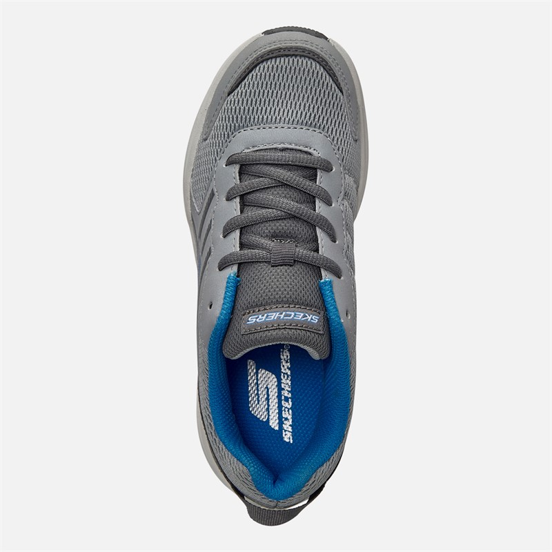 SKECHERS Boys Microspec Tread Cybrex Trainers Grey/Blue