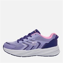 SKECHERS Girls Microspec Tread Extraordinary Ease Trainers Periwinkle/Metallic