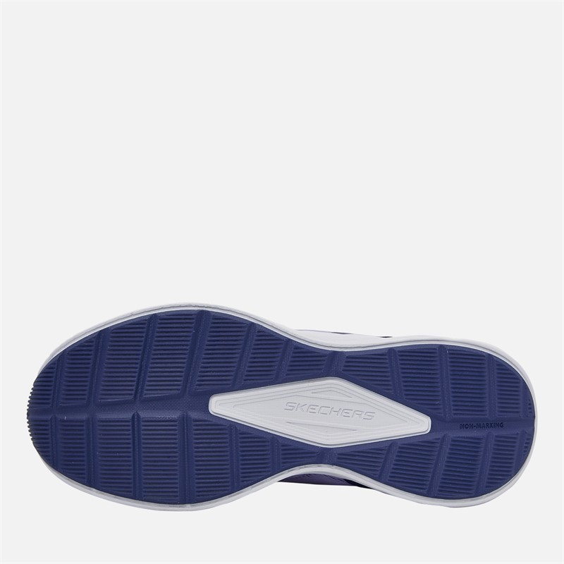 SKECHERS Girls Microspec Tread Extraordinary Ease Trainers Periwinkle/Metallic