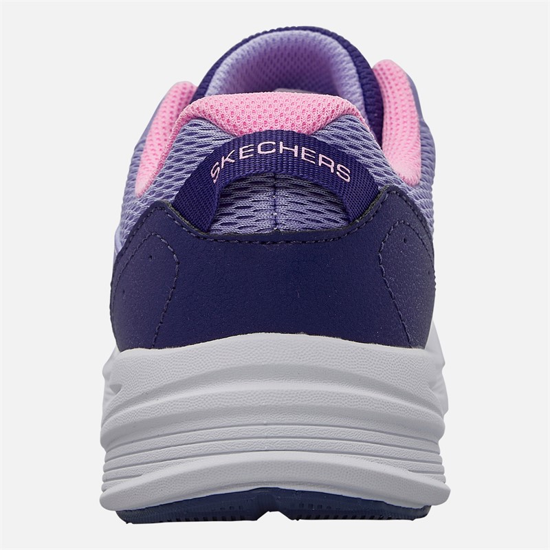 SKECHERS Girls Microspec Tread Extraordinary Ease Trainers Periwinkle/Metallic