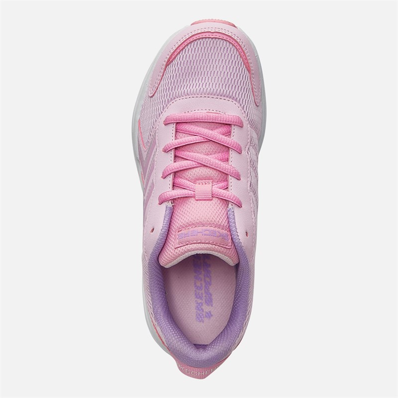SKECHERS Girls Microspec Tread Extraordinary Ease Trainers Light Pink/Lilac
