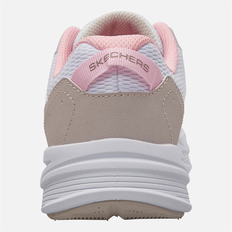 SKECHERS Girls Microspec Tread Extraordinary Ease Trainers Natural/Light Pink