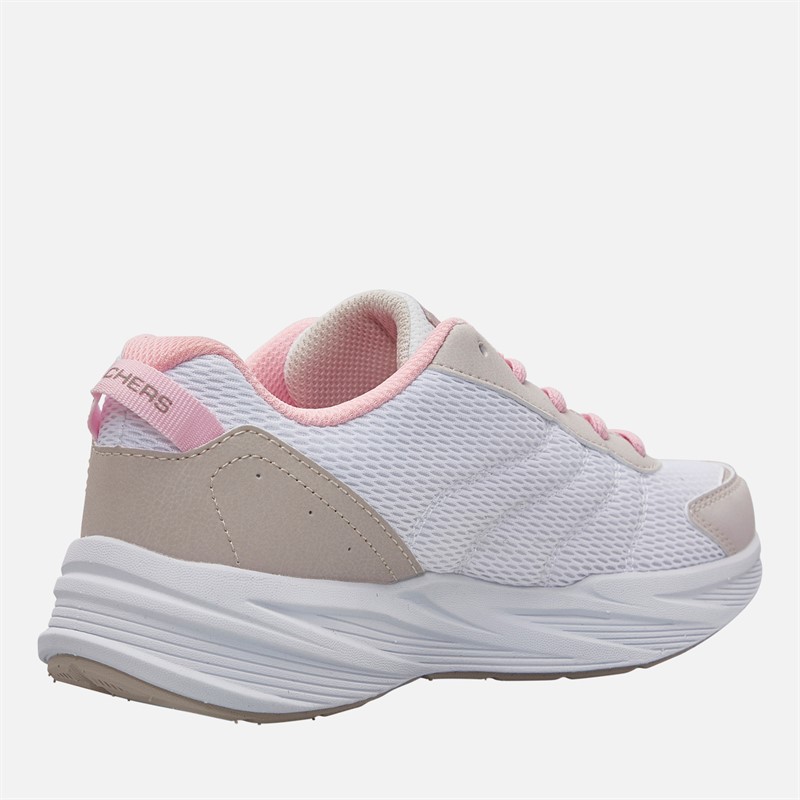 SKECHERS Girls Microspec Tread Extraordinary Ease Trainers Natural/Light Pink