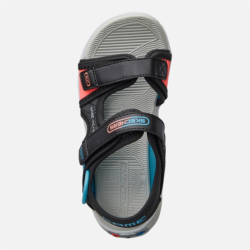 SKECHERS Boys Power Splash Sandals Black Metallic