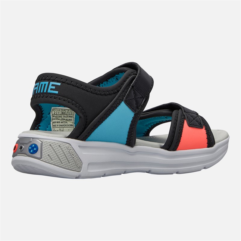 SKECHERS Boys Power Splash Sandals Black Metallic