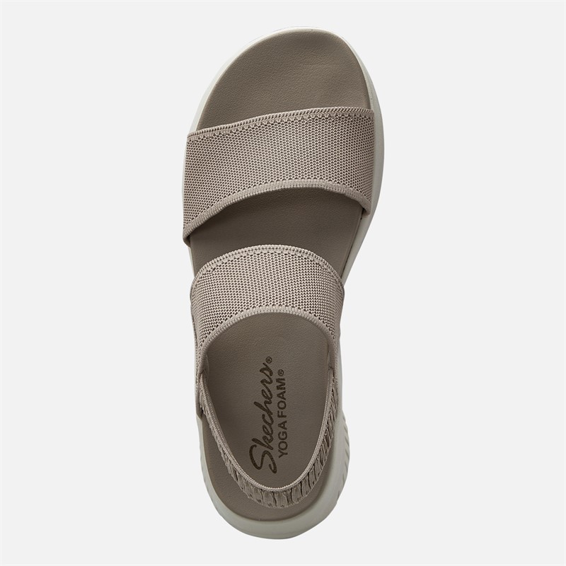 SKECHERS Womens Ultra Flex 3.0 Basics Rule Sandals Taupe