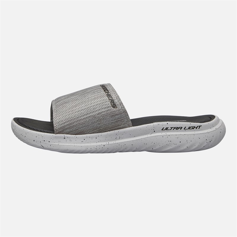 SKECHERS Mens Bounder 2.0 Sliders Grey/Black