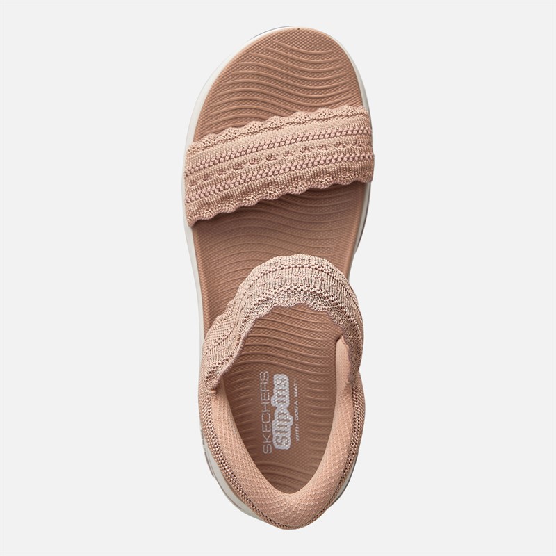 SKECHERS Womens Go Walk Arch Fit 2.0 Slip Ins Sandals Blush Pink