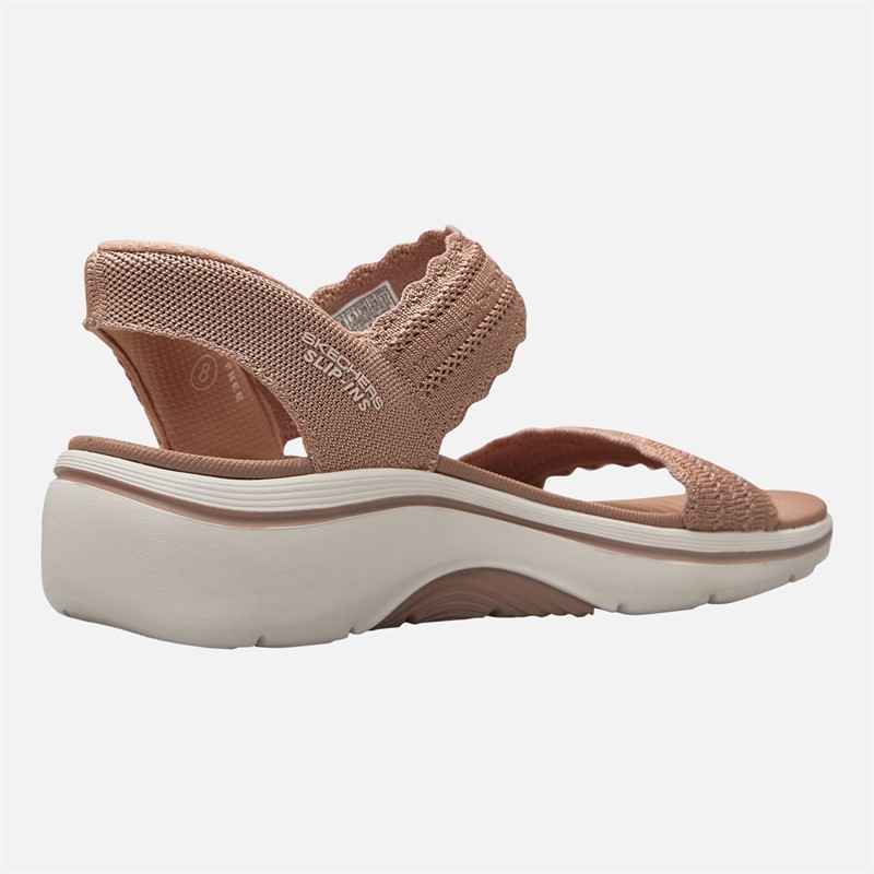 SKECHERS Womens Go Walk Arch Fit 2.0 Slip Ins Sandals Blush Pink