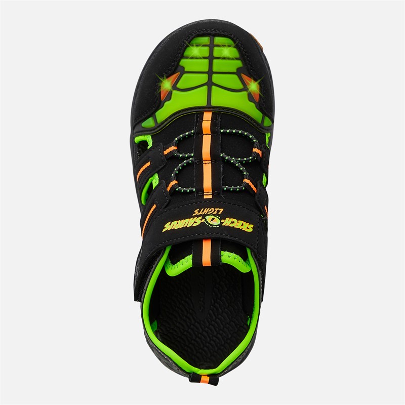 SKECHERS Boys C-Flex 2.0 Dino Rays Sandals Black/Lime