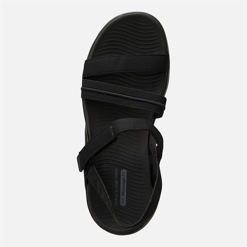 SKECHERS Womens Go Walk Massage Fit Incite Sandals Black