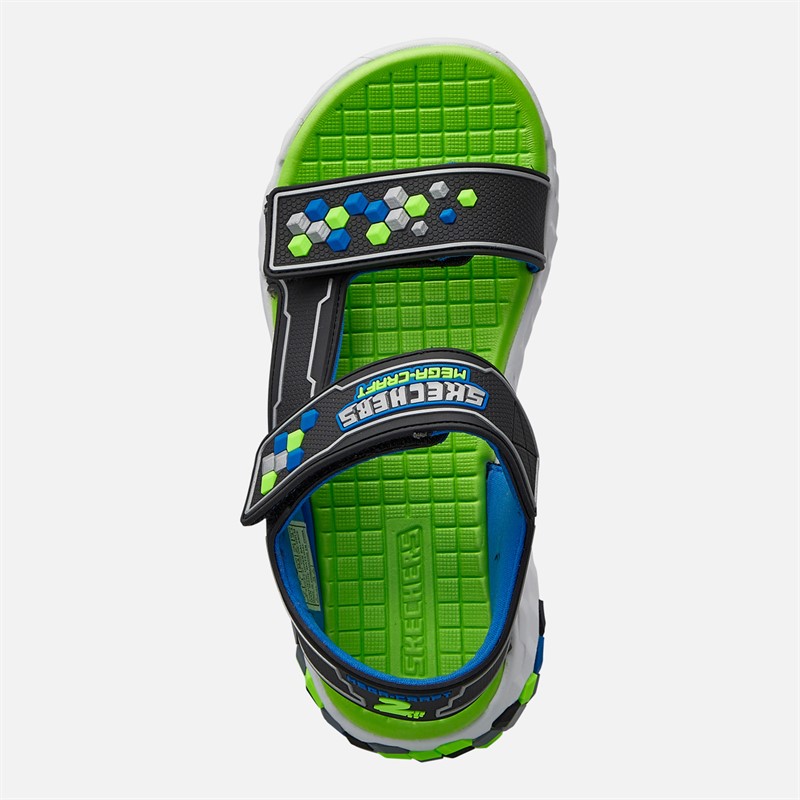 SKECHERS Boys Mega Splash 2.0 Cuboshore Sandals Black/Lime