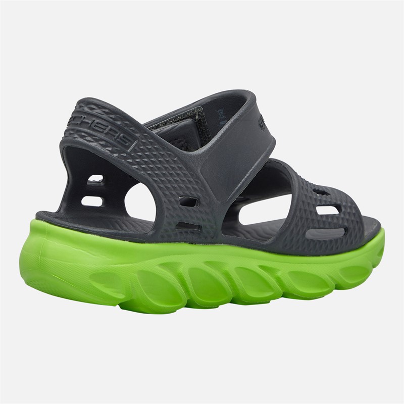 SKECHERS Boys Hypno-Splash Solzo Sandals Charcoal/Lime