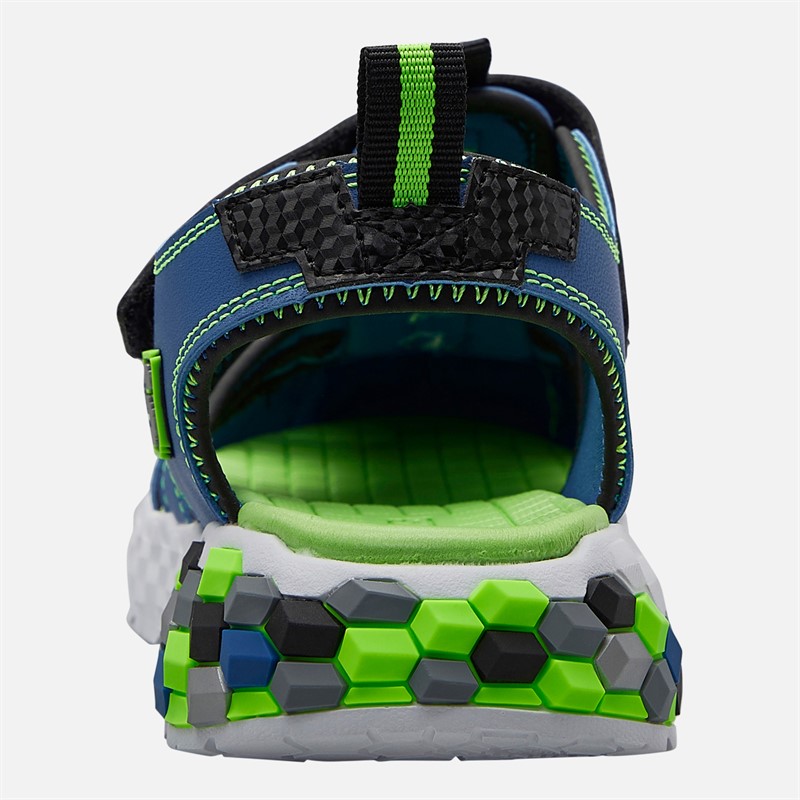 SKECHERS Boys Mega Splash 2.0 Sandals Blue/Lime Black/Blue/Lime