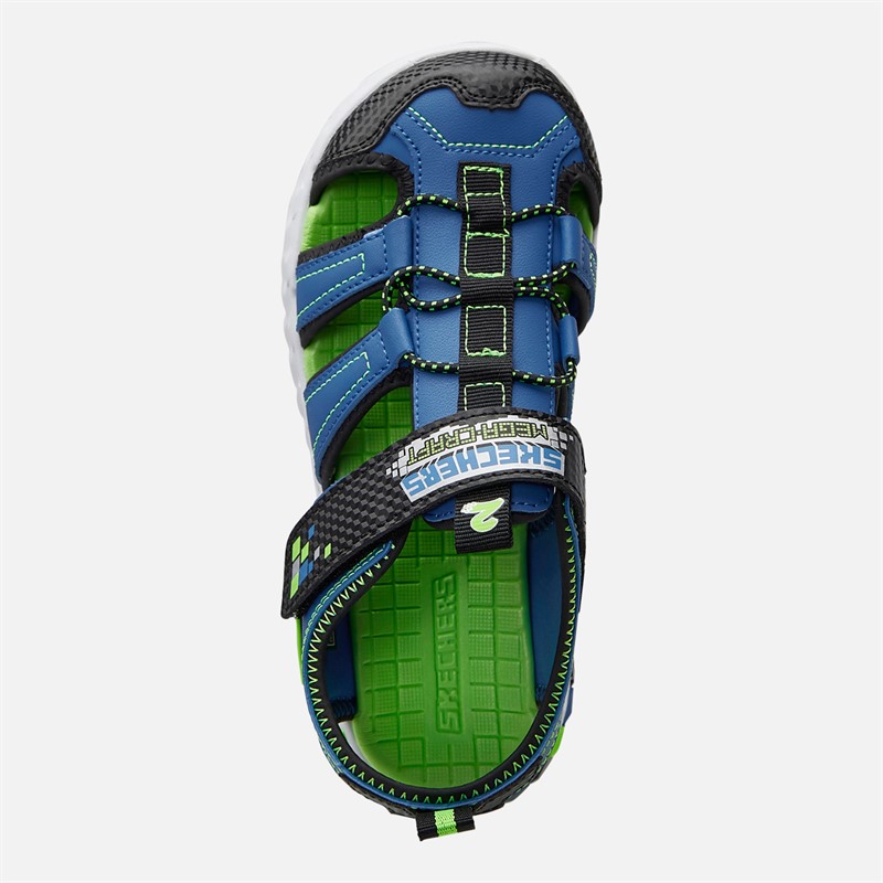 SKECHERS Boys Mega Splash 2.0 Sandals Blue/Lime Black/Blue/Lime