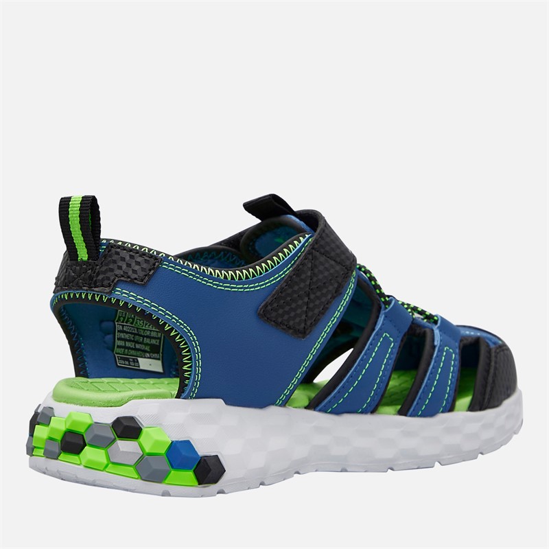 SKECHERS Boys Mega Splash 2.0 Sandals Blue/Lime Black/Blue/Lime