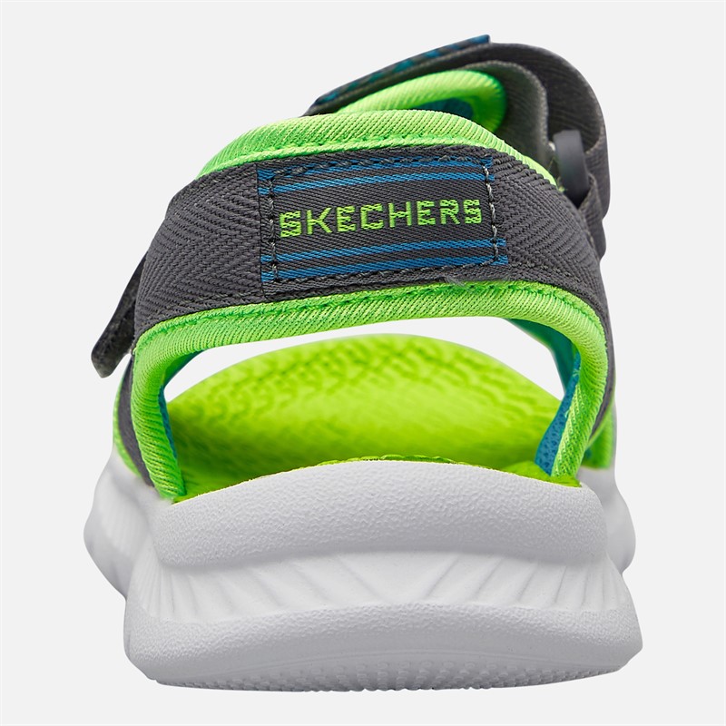 SKECHERS Boys C-Flex 2.0 Hydrowaves Sandals Charcoal/Lime