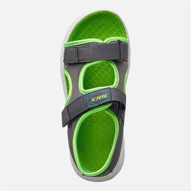 SKECHERS Boys C-Flex 2.0 Hydrowaves Sandals Charcoal/Lime