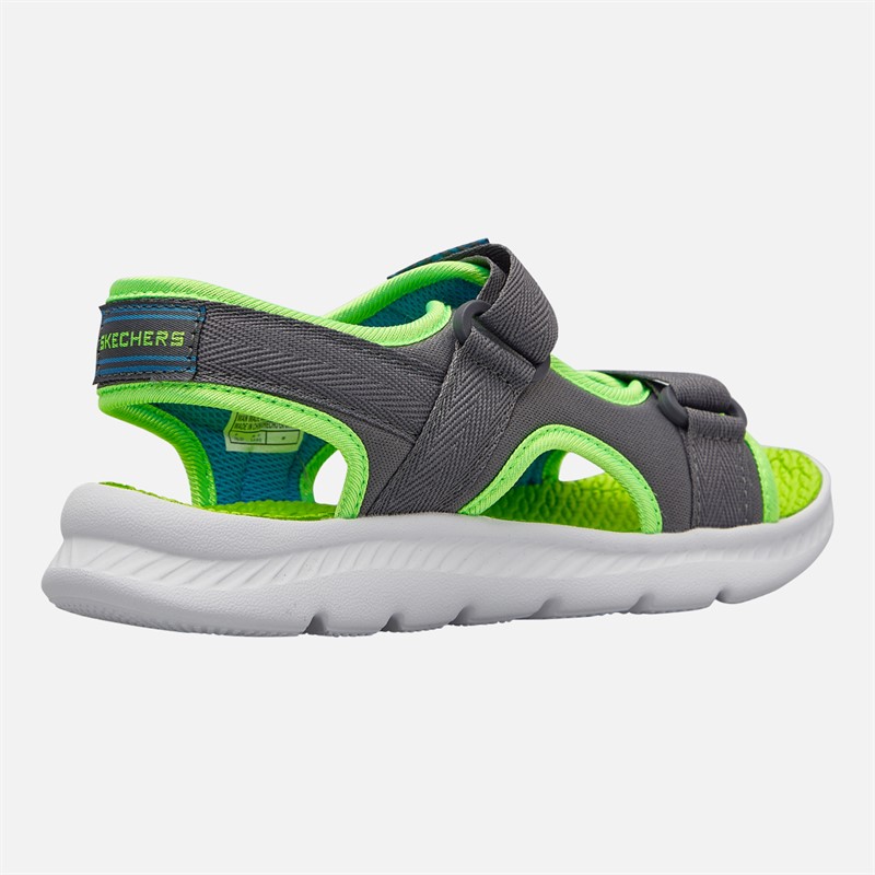 SKECHERS Boys C-Flex 2.0 Hydrowaves Sandals Charcoal/Lime