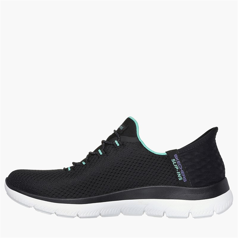 SKECHERS Womens Slip In Summits Sneakers Black