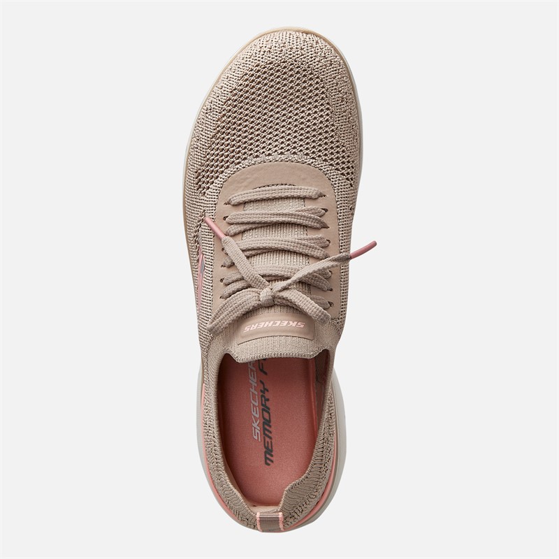 SKECHERS Womens Summits Sneak Peek Trainers Taupe/Pink