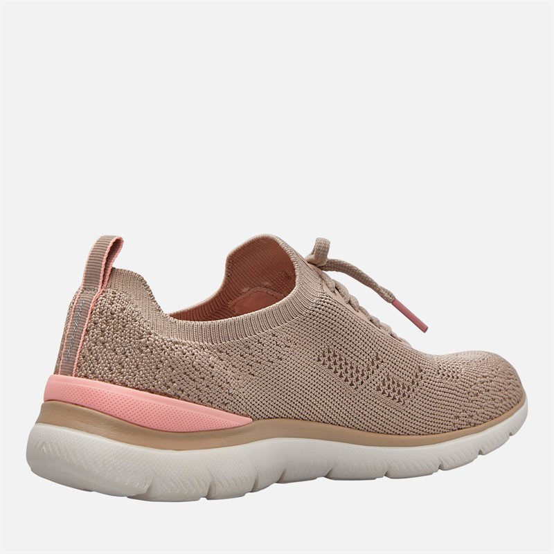 SKECHERS Womens Summits Sneak Peek Trainers Taupe/Pink