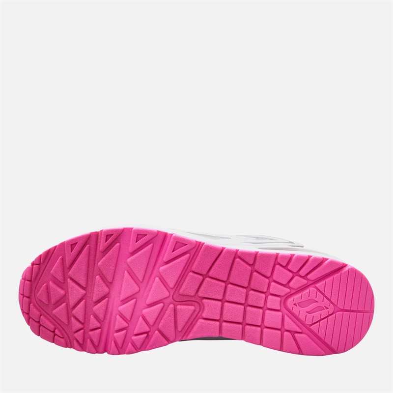 SKECHERS Junior Girls Uno So Wavy Skech-Air Trainers White/Pink