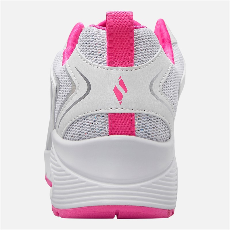 SKECHERS Junior Girls Uno So Wavy Skech-Air Trainers White/Pink
