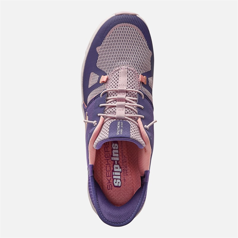 SKECHERS Womens Slip-Ins Glide Step Pro Trainers Purple/Coral