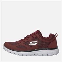 SKECHERS Mens Burns Agoura Trainers Burgundy