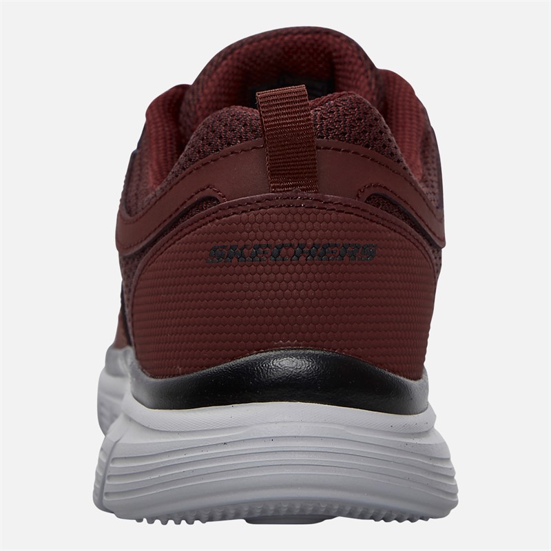 SKECHERS Mens Burns Agoura Trainers Burgundy