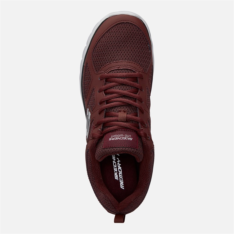 SKECHERS Mens Burns Agoura Trainers Burgundy