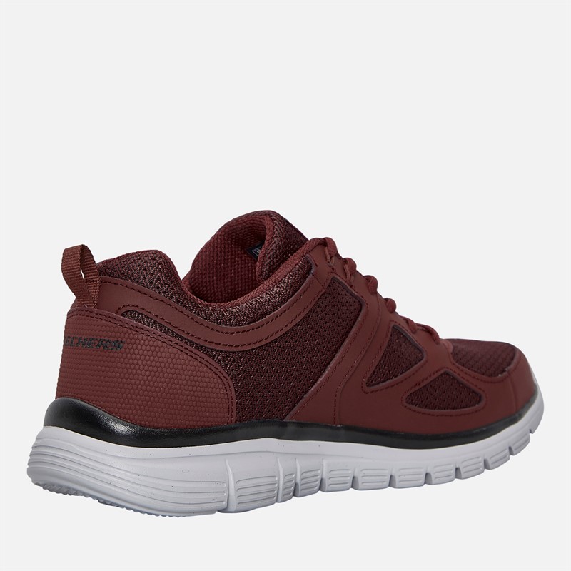 SKECHERS Mens Burns Agoura Trainers Burgundy