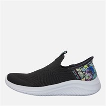 SKECHERS Girls Slip Ins Ultra Flex 3.0 Colory Wild Trainers Black/Multi