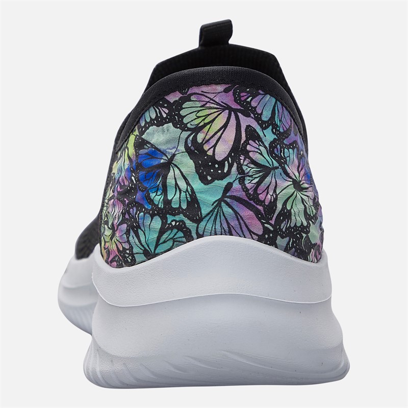 SKECHERS Girls Slip Ins Ultra Flex 3.0 Colory Wild Trainers Black/Multi
