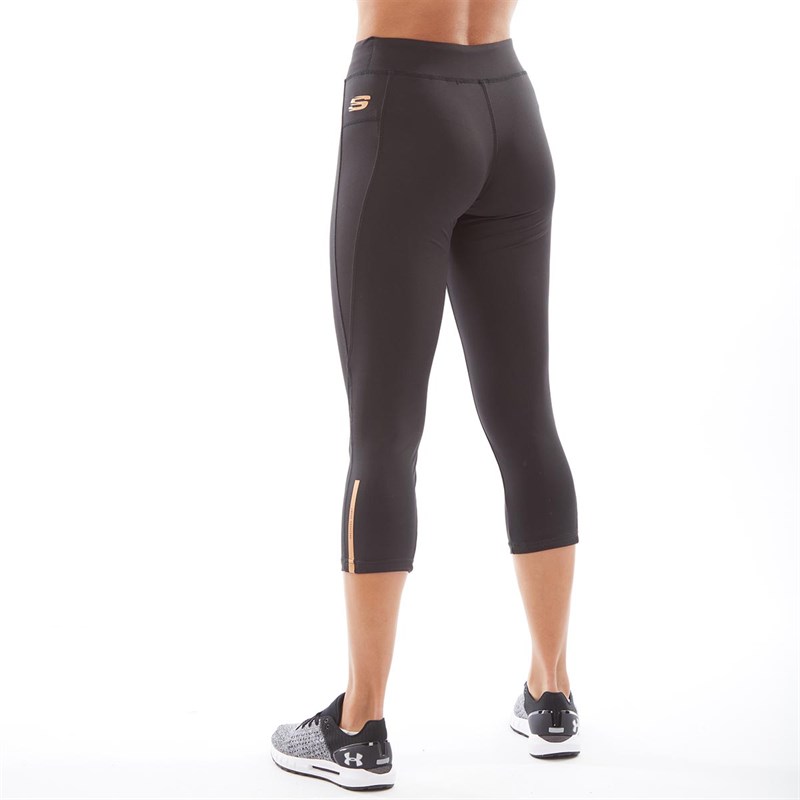 Buy SKECHERS Womens Emerson Performance Capri Tight Leggings Jet Black