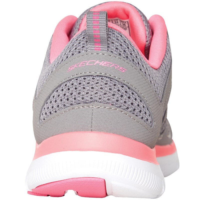 Buy SKECHERS Womens Flex Appeal 2.0 Simplistic Trainers Grey/Hot Pink