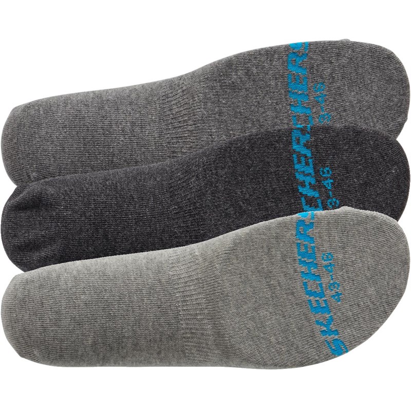 Buy SKECHERS Mens Three Pack Basic Footie Socks Fog