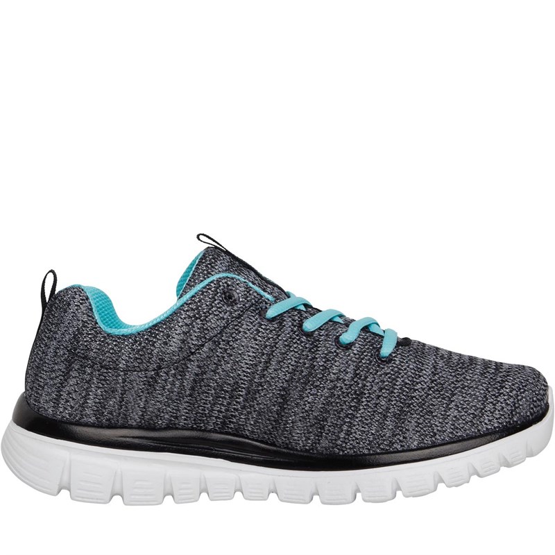 Buy SKECHERS Womens Graceful Twisted Black/Turquoise