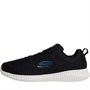 SKECHERS Mens Elite Flex Clear Leaf Trainers Black/Blue