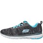 SKECHERS Womens Flex Appeal 3.0 Insiders Trainers Black/Light Blue