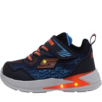 SKECHERS Infant Boys S Lights Erupters III Derlo Trainers Navy/Orange