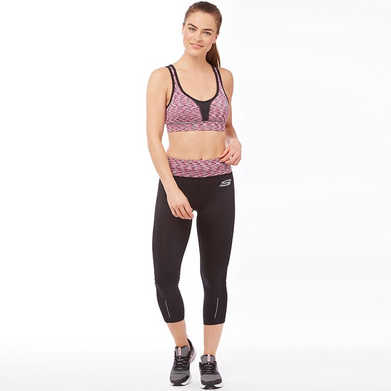 womens skechers midnight run sports bra top