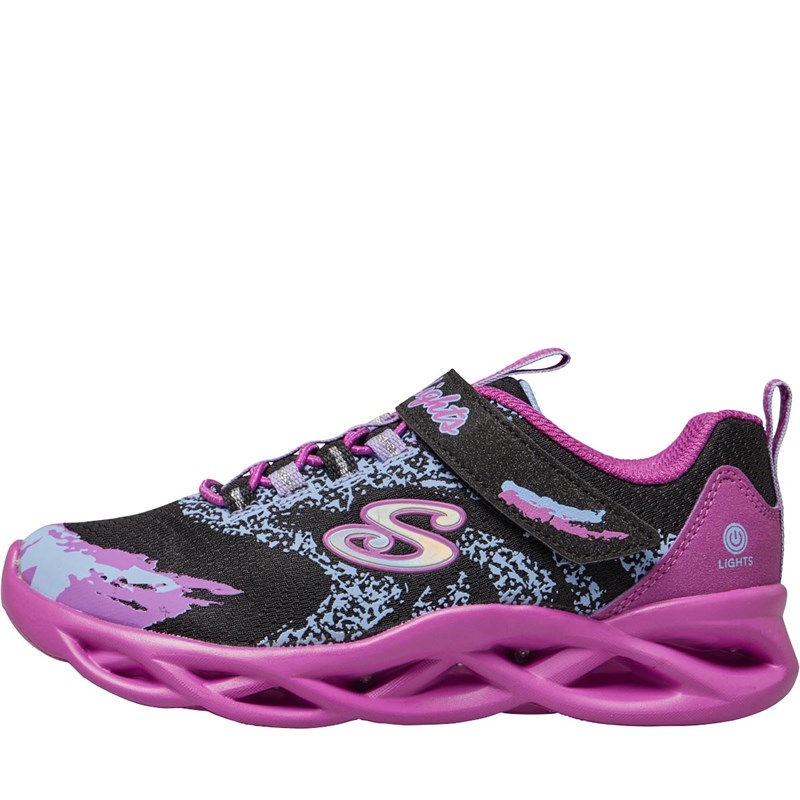 SKECHERS Baskets S Lights Twisty Brights Fille Noir
