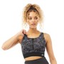 SKECHERS Womens Asia Front Zip Sports Bra Top Camo Black