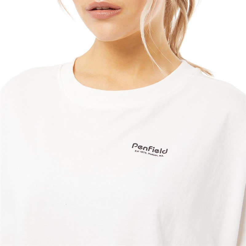 Penfield Womens Hudson Script Long Sleeve T-Shirt Marshmallow