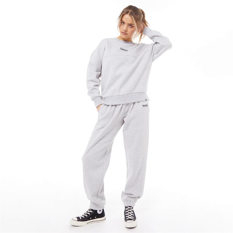 Penfield Womens Embroidered Crew BB Sweatshirt Pearl Grey Marl