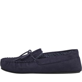 Image of Mad Wax Mens Faux Suede Moccasins Navy