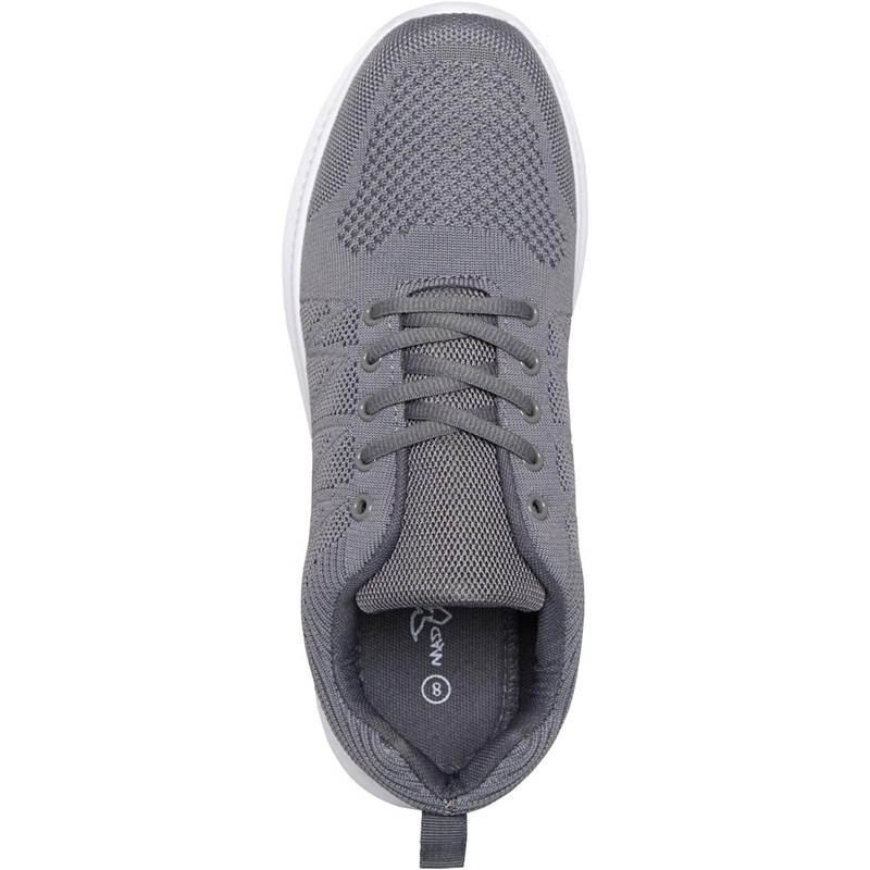 Mad Wax Mens Lace Up Memory Foam Knit Trainers Charcoal Grey